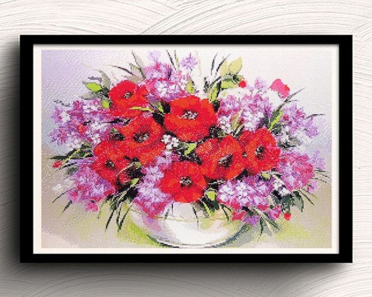 Алмазная вышивка «Красочный букет» — картинка 2