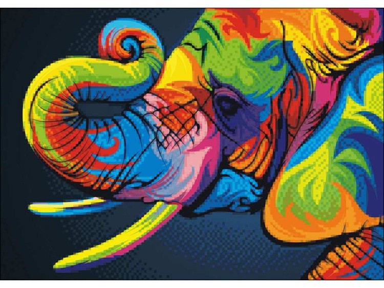 Алмазная вышивка «Радужный слон» — картинка 2