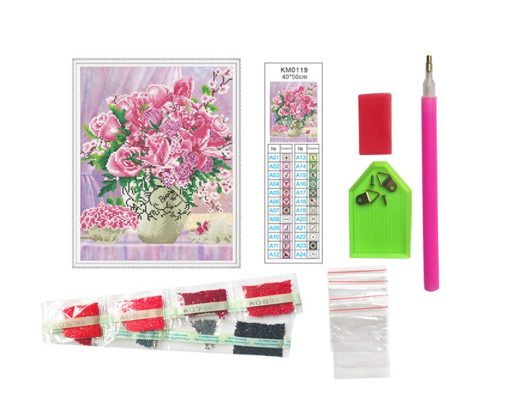 Алмазная вышивка «Розовый букет» — картинка 2