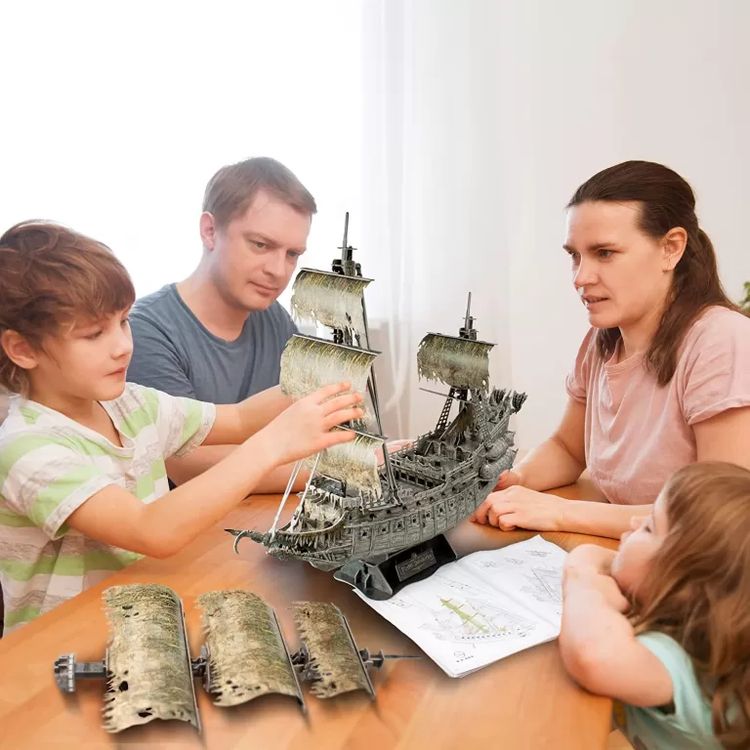 3D пазл CubicFun «Корабль Летучий Голландец» с LED-подсветкой — картинка 6