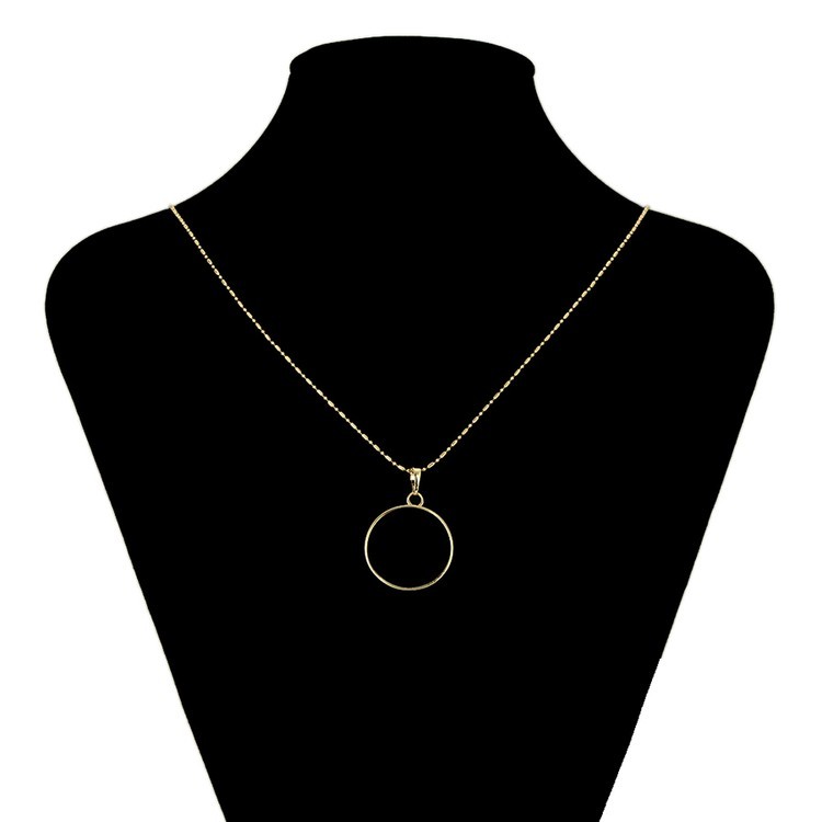 Металлический молд для кулона круг большой, цвет: золото, 1 шт. — картинка 4