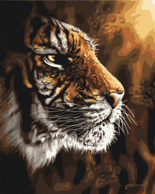 Картина по номерам «Тигр. На защите»