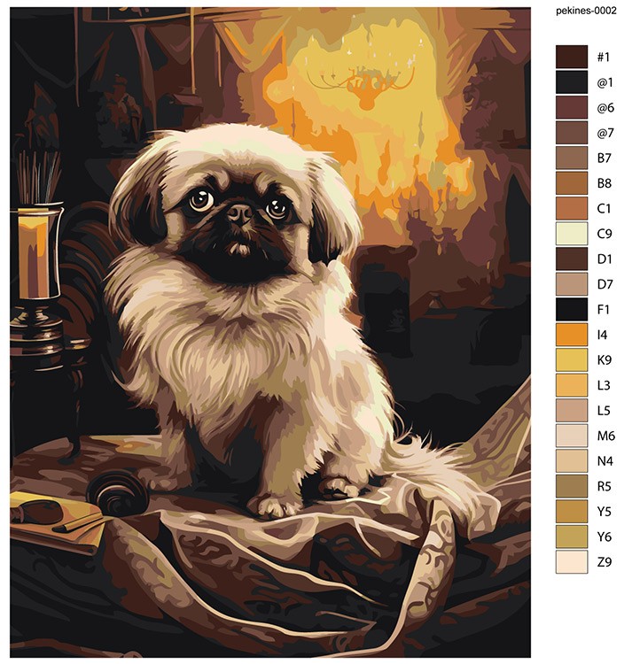 Картина по номерам «Собака Пекинес в комнате» — картинка 2