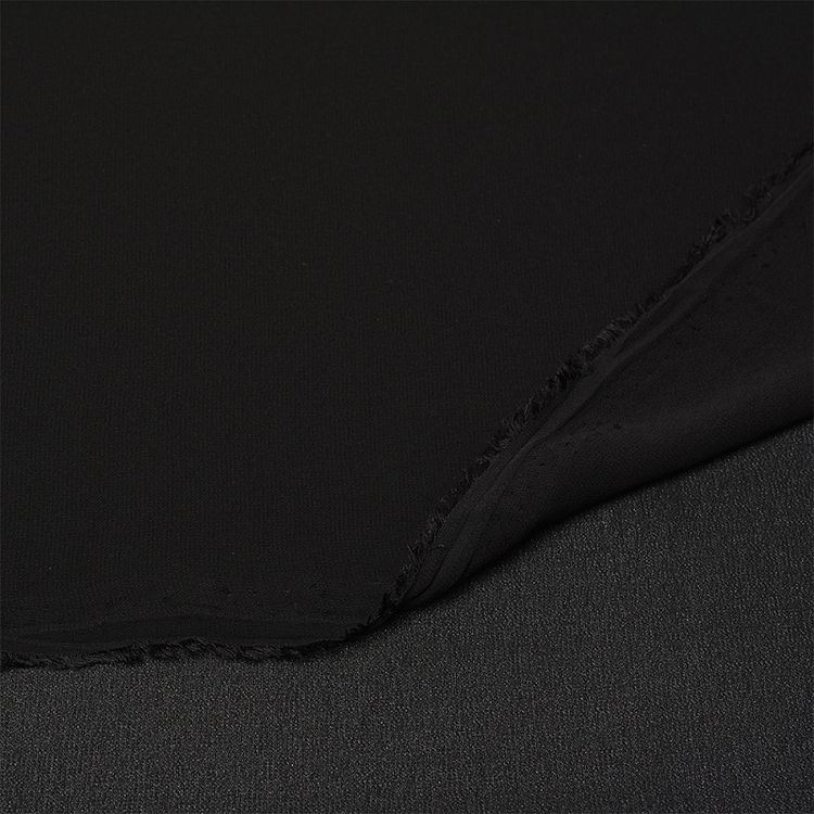 Ткань Креп-шифон, 5 м, ширина 150 см, 105 г/м2, цвет: черный, TBY — картинка 4