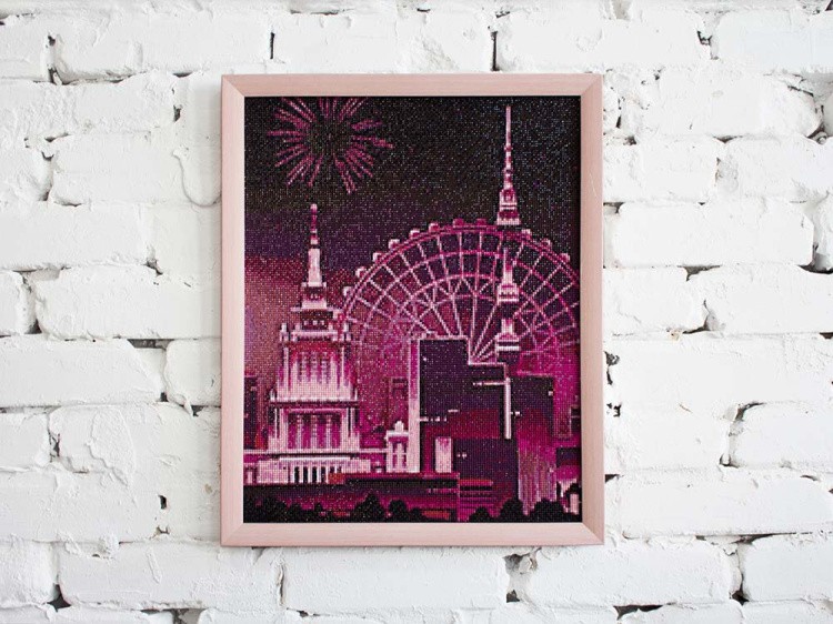 Алмазная вышивка «Ночная башня» — картинка 3