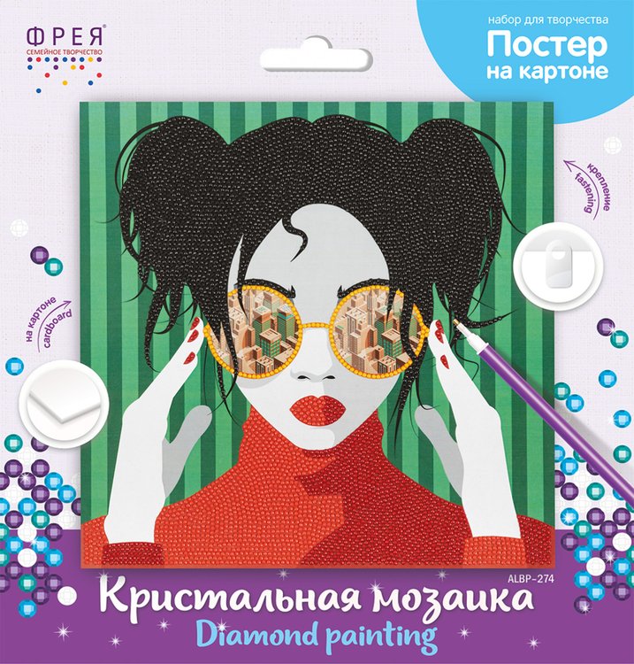 Алмазная вышивка «Постер. Девушка в красном» — картинка 3