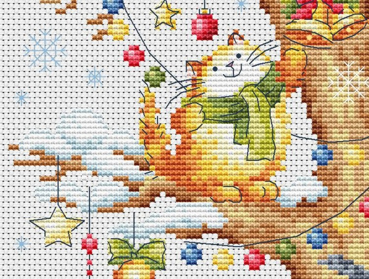 Набор для вышивания «Кошкин дом. Зима» — картинка 4