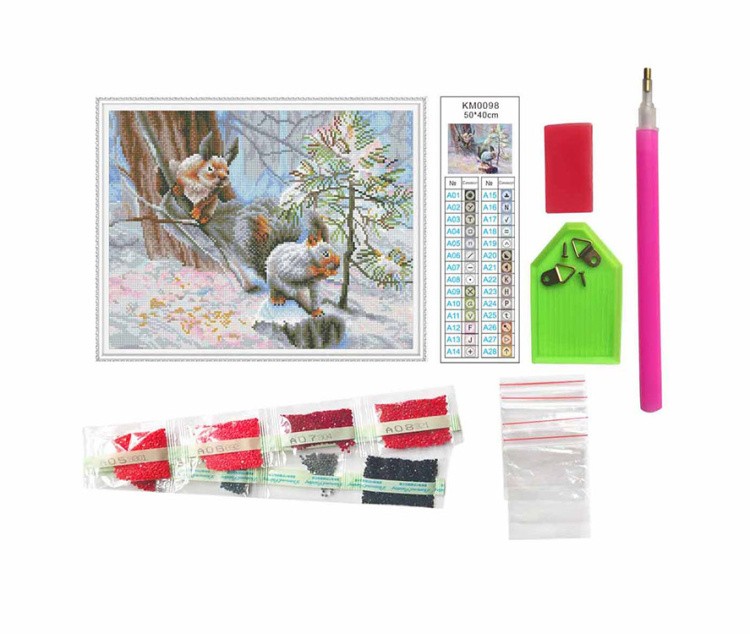 Алмазная вышивка «Белки в лесу» — картинка 2