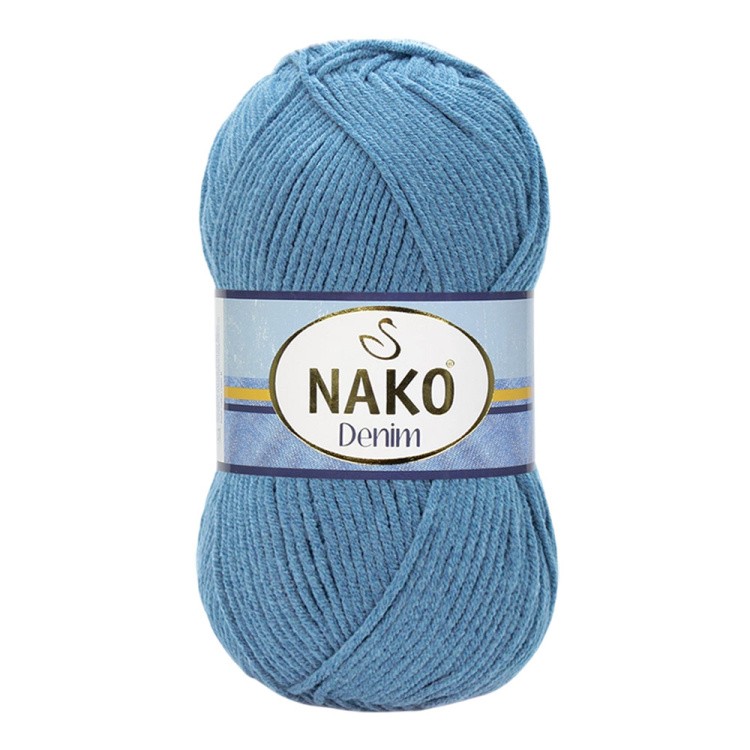 Пряжа NAKO Denim (Нако Деним), (11576), меланж светло-синий, 5 шт. по 100 г