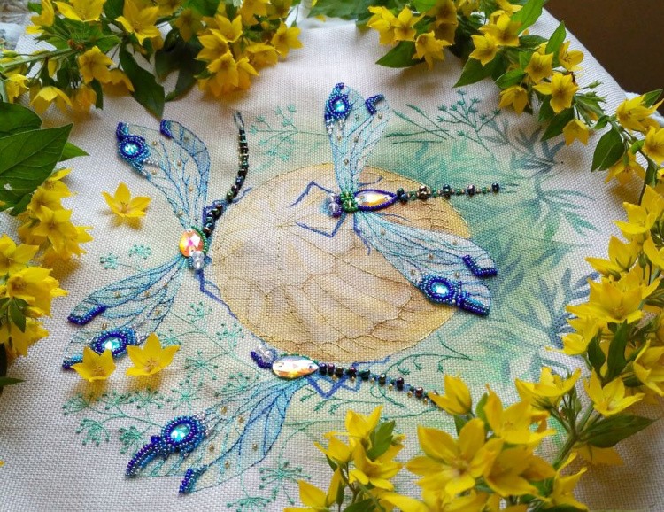 Набор для вышивания «Танец стрекоз. Текстильная сумка» — картинка 2