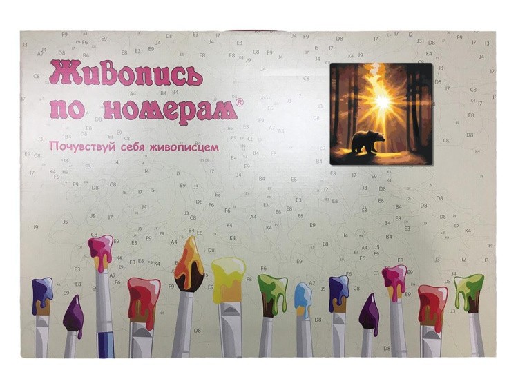 Картина по номерам «Медведь на фоне закатного солнца» — картинка 5