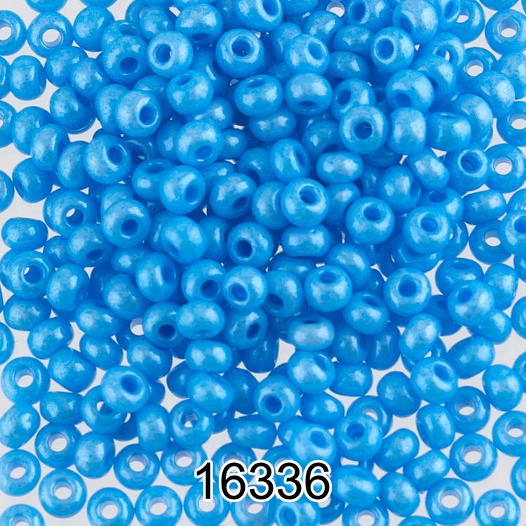 Бисер Чехия круглый 4 10/0, 2,3 мм, 500 г, цвет: 16336 голубой