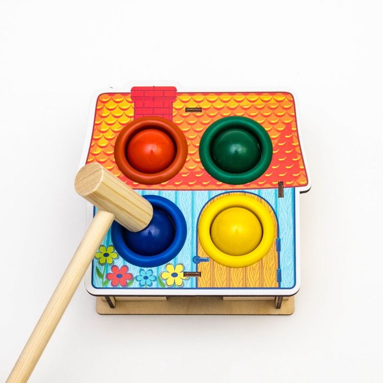 Стучалка цветная «Домик», 4 отверстия — картинка 3