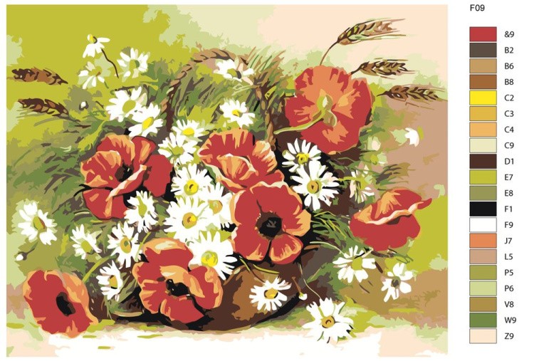 Картина по номерам «Букет полевых цветов» — картинка 2