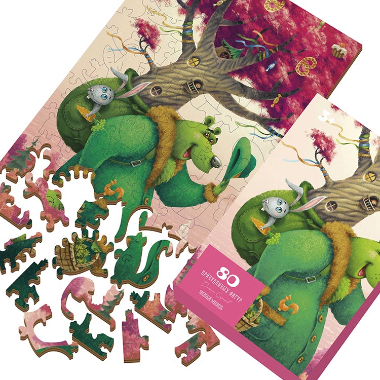 Деревянные пазлы DAVICI «Зеленый медведь» — картинка 7