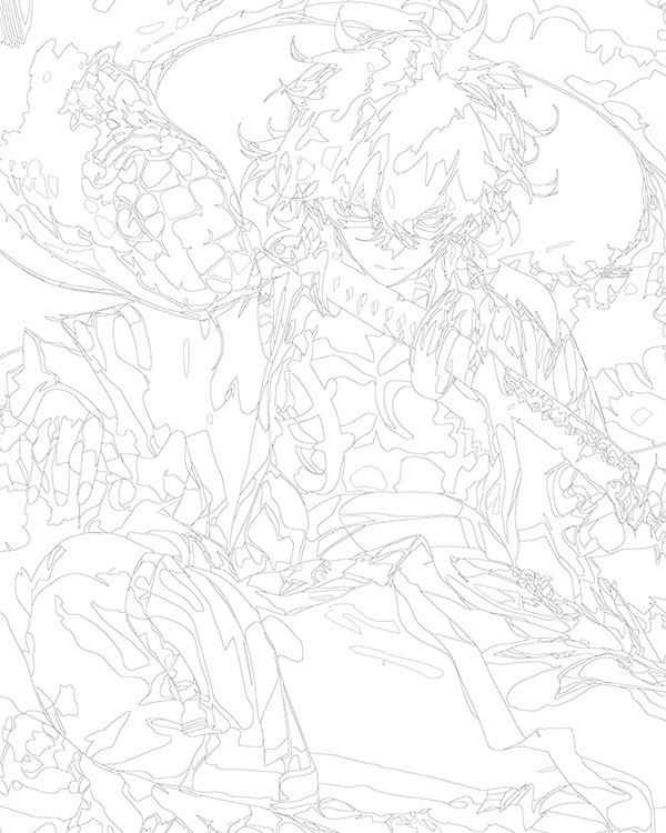 Картина по номерам «Огромная змея в стиле аниме Арт, манга» — картинка 3