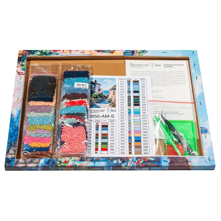 Алмазная вышивка «Городок на побережье Коста-Брава» — картинка 3