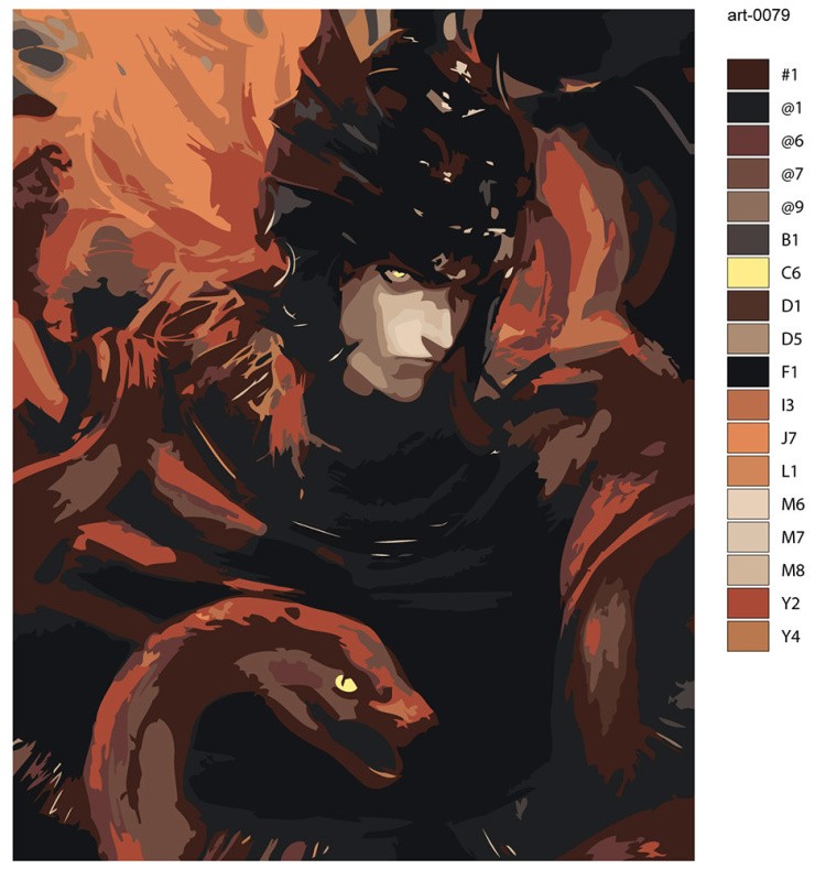 Картина по номерам «Элден Ринг Elden Ring: Мессмер и змея» — картинка 2