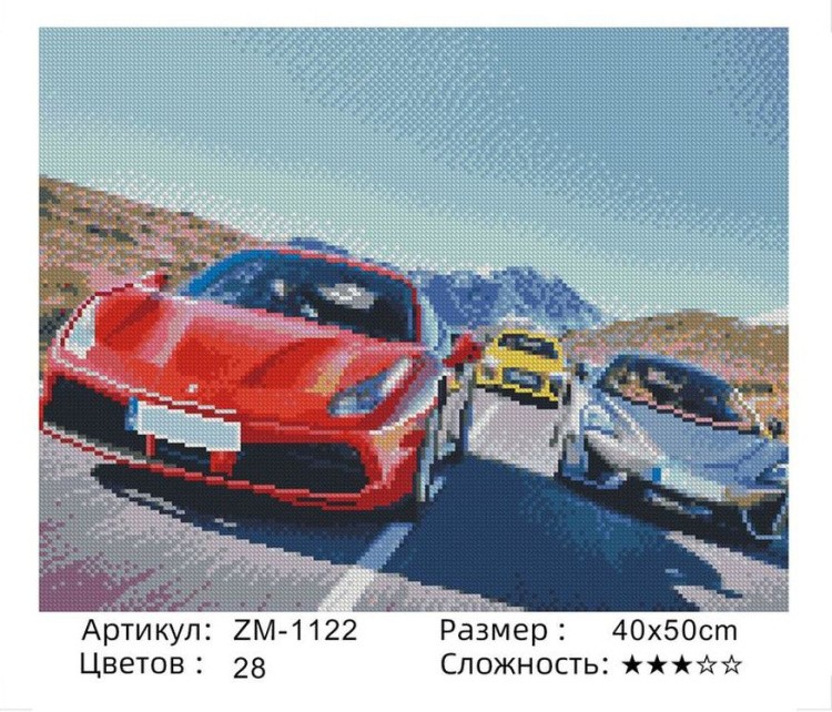 Алмазная вышивка «Гонка» — картинка 2