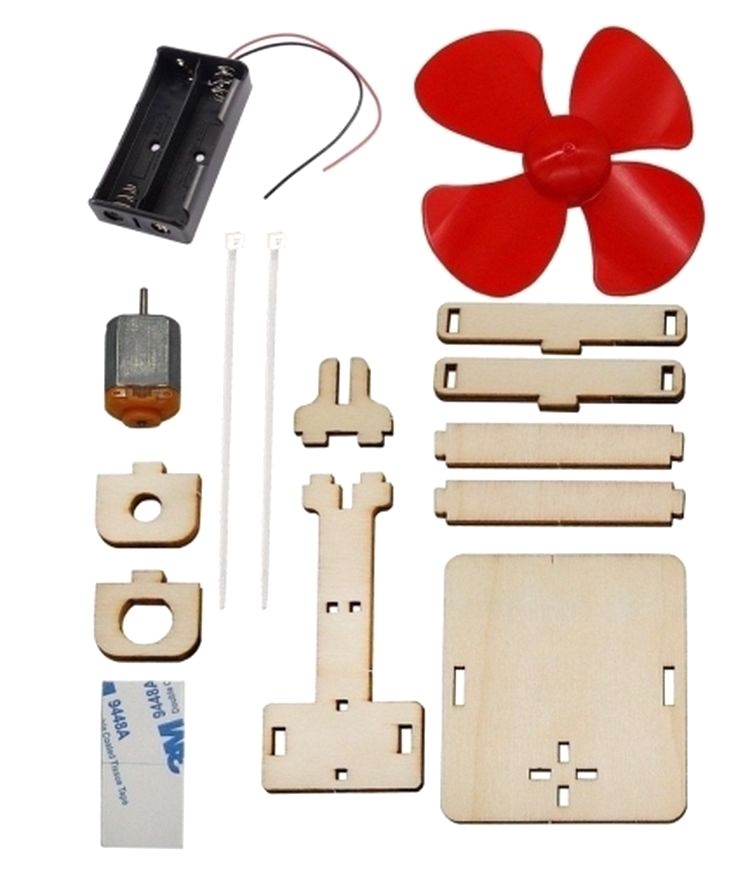 Деревянный конструктор с мотором «Вентилятор» — картинка 4