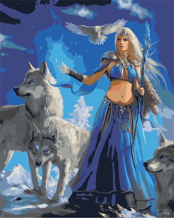 Картина по номерам «Повелительница волков»