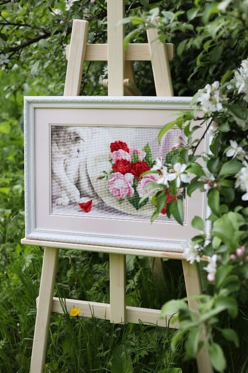 Набор для вышивания «Кот и розы» — картинка 2