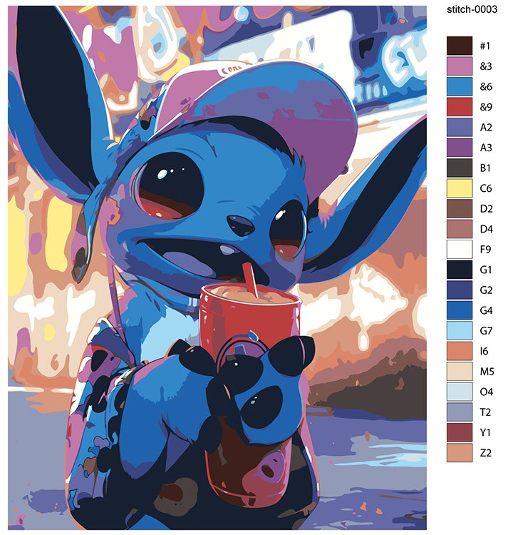 Картина по номерам «Стич в неоновом свете» — картинка 2