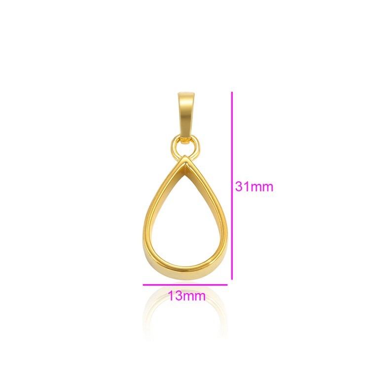 Металлический молд для кулона капля, цвет: золото, 1 шт. — картинка 2