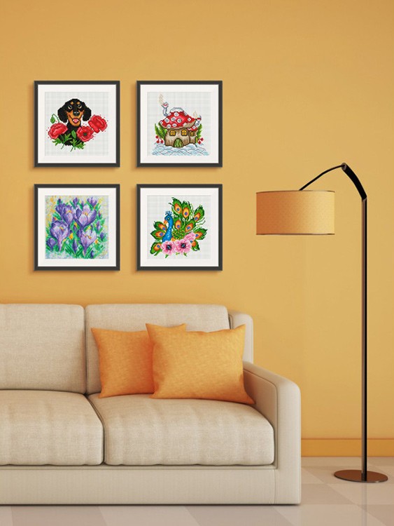 Алмазная вышивка «Такса с маками» — картинка 8