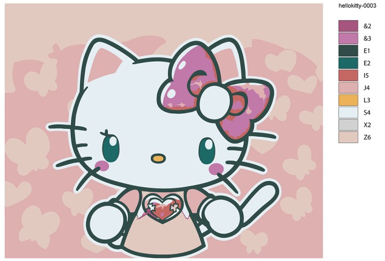 Картина по номерам «Аниме Hello Kitty Хеллоу Китти» — картинка 2