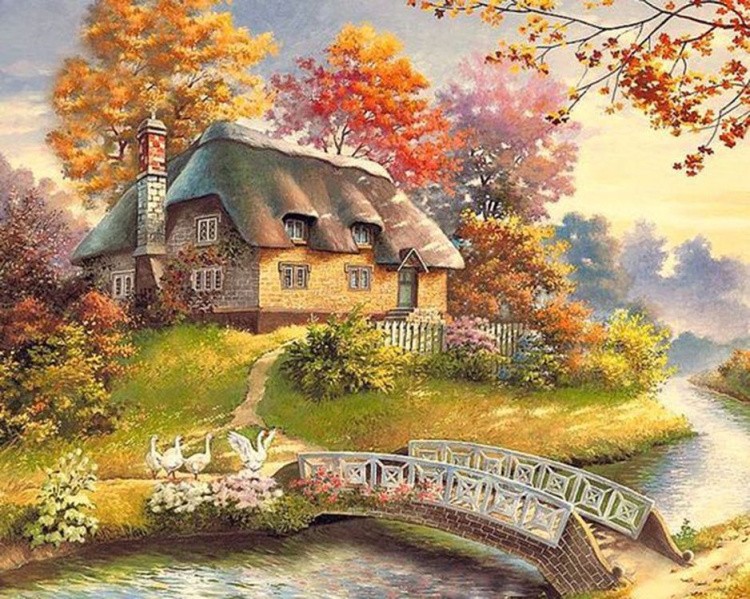 Алмазная вышивка «Домик в лесу» — картинка 2