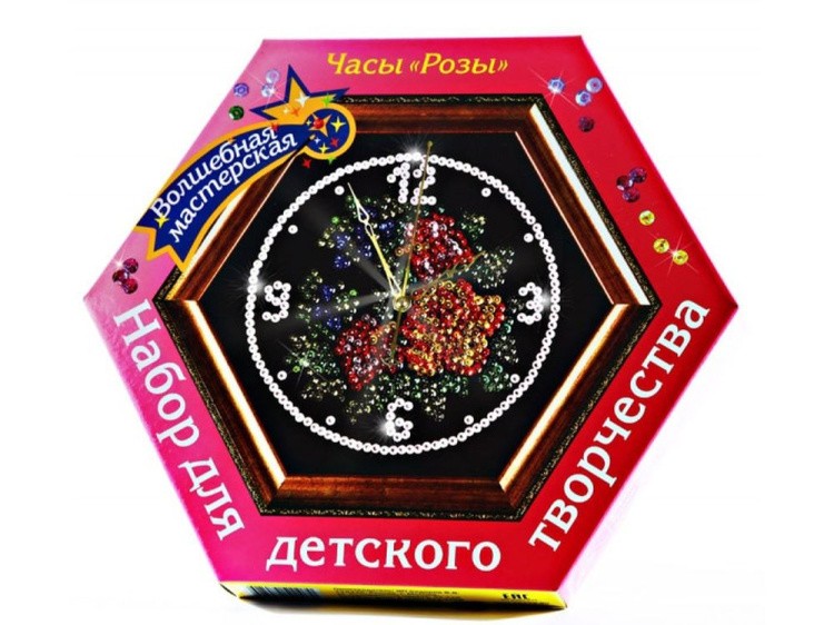 Мозаика из пайеток часы «Розы» — картинка 2