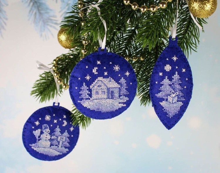 Набор для вышивания «Новогодние игрушки №1. Набор из 3 шт.» — картинка 5