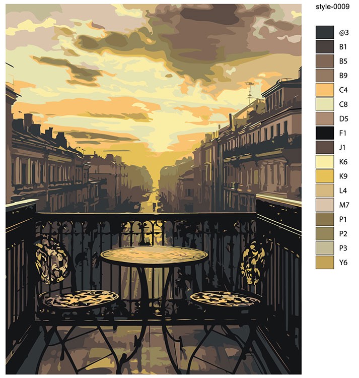 Картина по номерам «Питер: уютный балкон, вечер в городе» — картинка 2