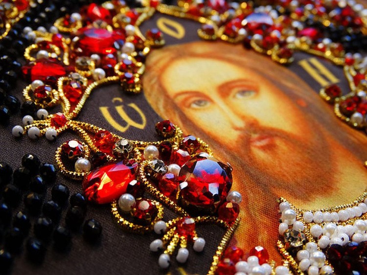 Набор вышивки хрустальными камнями «Вседержитель» (красный) — картинка 4