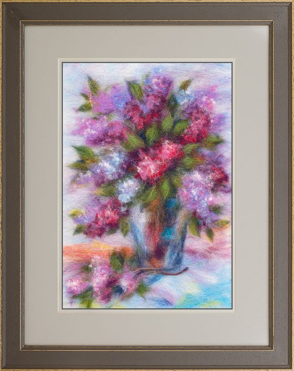 Картина шерстью «Пышная сирень» — картинка 2