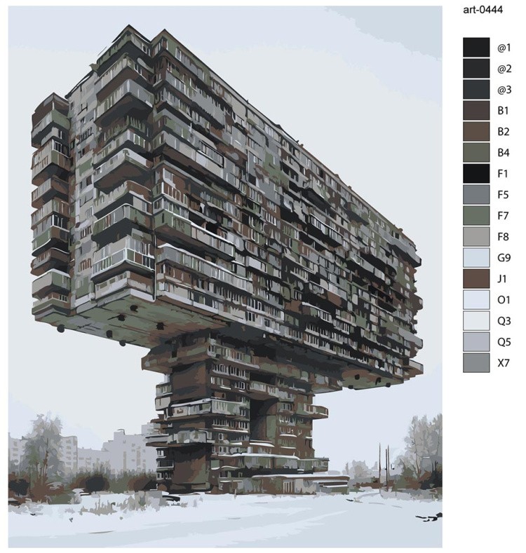 Картина по номерам «Панельки родные: брутальная архитектура» — картинка 2