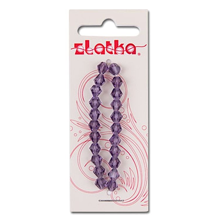 Бусины стеклянные Zlatka 4х4 мм, 34 шт., на нити, стекло, цвет: №32 черный металлик — картинка 2