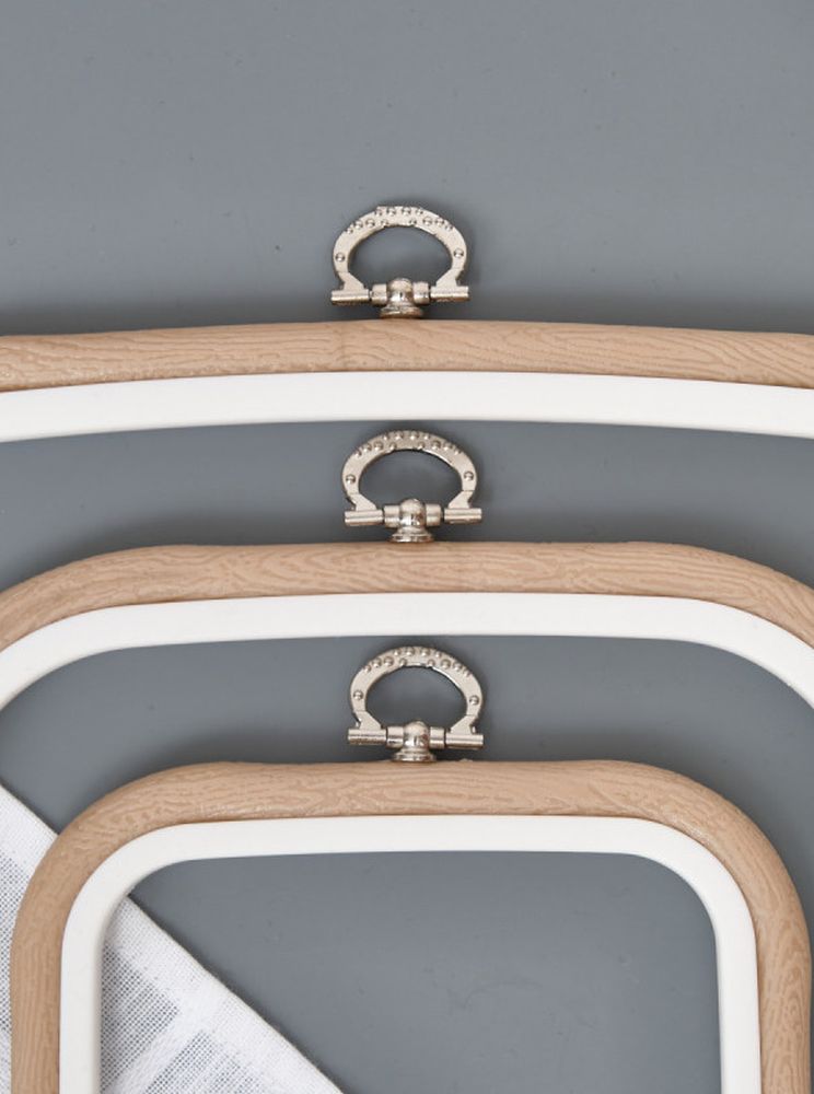 Пяльцы-рамка каучуковые 3 шт., 23х25 см, 18х20 см, 12,5х14,5 см, высота 10 мм, цвет: бежевый, Nurge — картинка 2