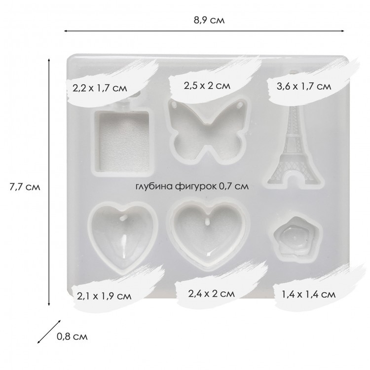 Силиконовый молд для кулонов, 9x7см — картинка 2