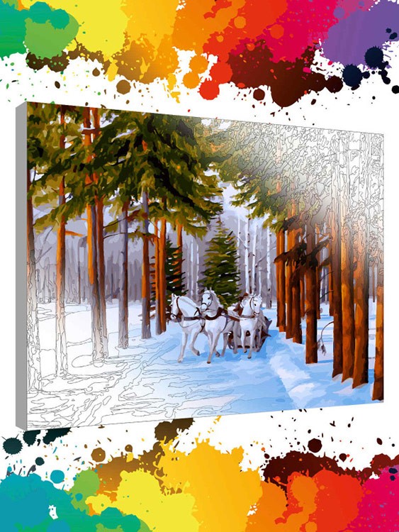 Картина по номерам «Русская тройка» — картинка 5