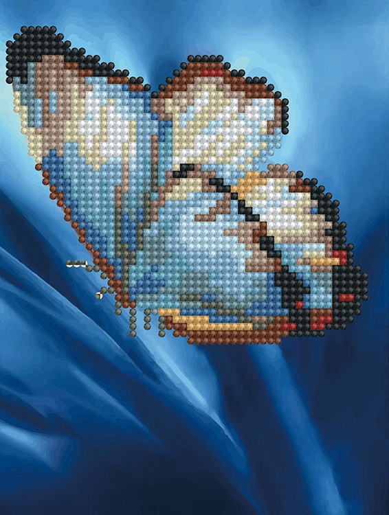 Алмазная вышивка-открытка «Бабочка на синем» — картинка 2