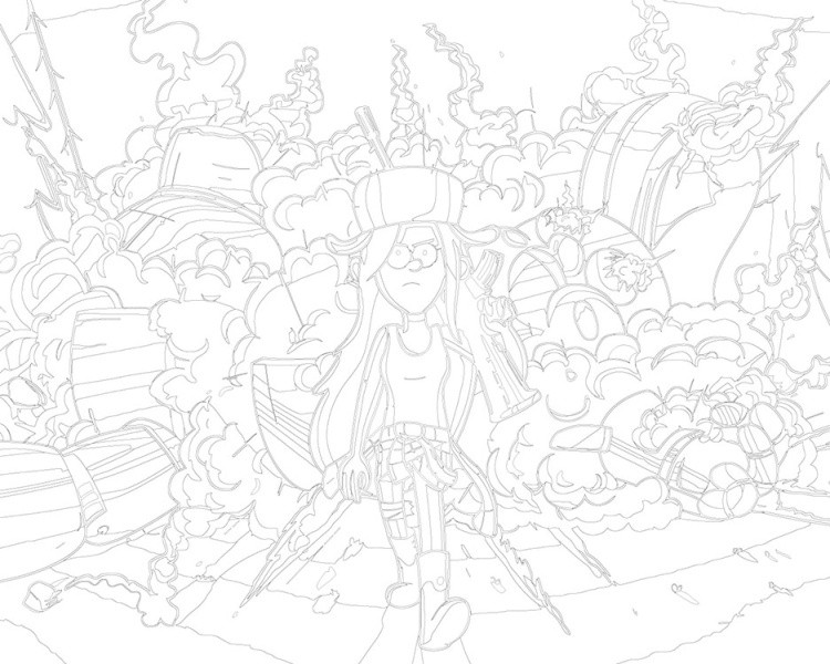 Картина по номерам «Гравити Фолз Фолс: Венди с автоматом» — картинка 3