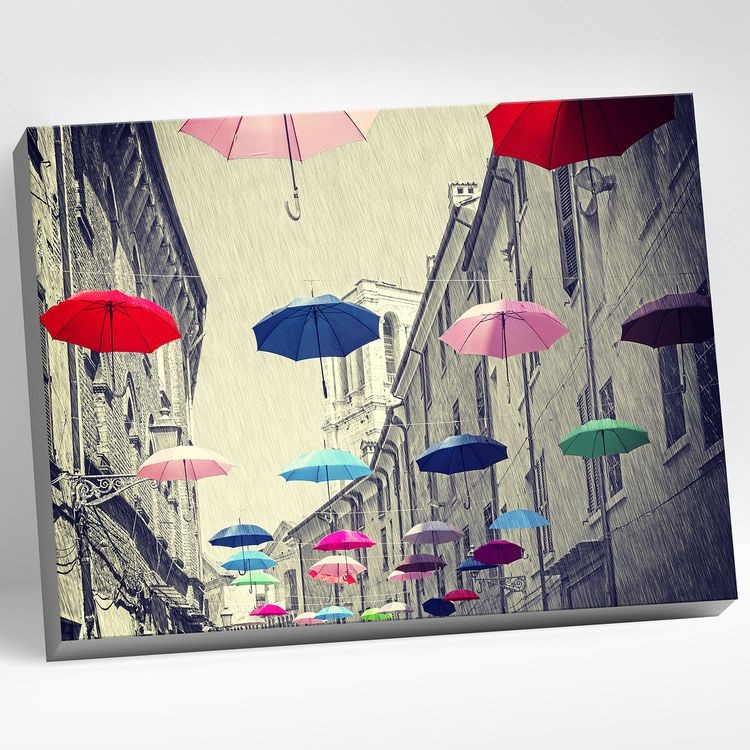 Картина по номерам «Разноцветные зонтики»