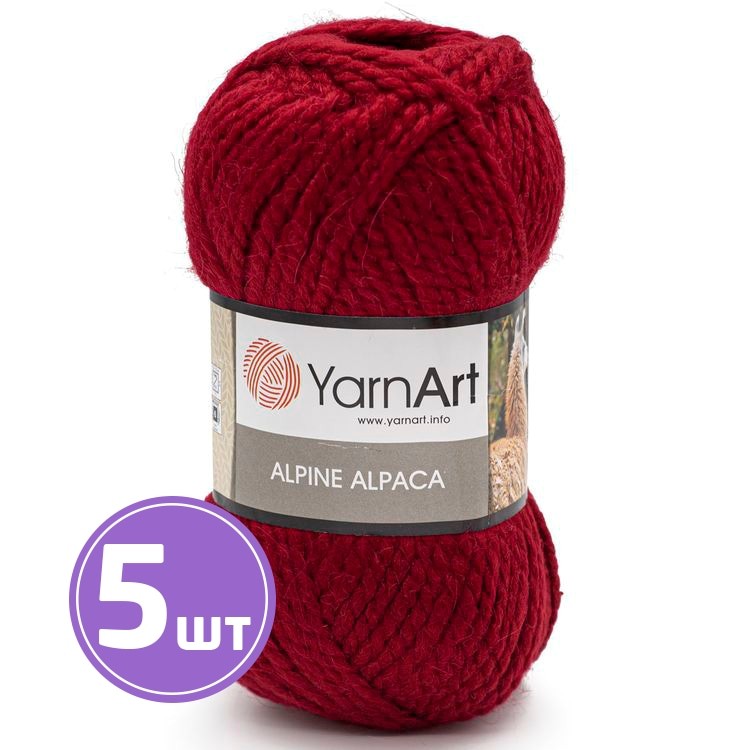 Пряжа YarnArt Alpine Alpaca (434), темно-красный, 5 шт. по 150 г