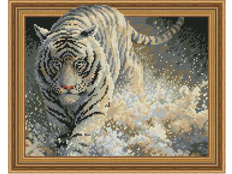 Алмазная вышивка 5D «Белый тигр»