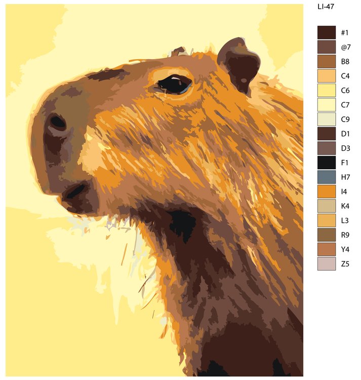 Картина по номерам «Портрет капибары» — картинка 2