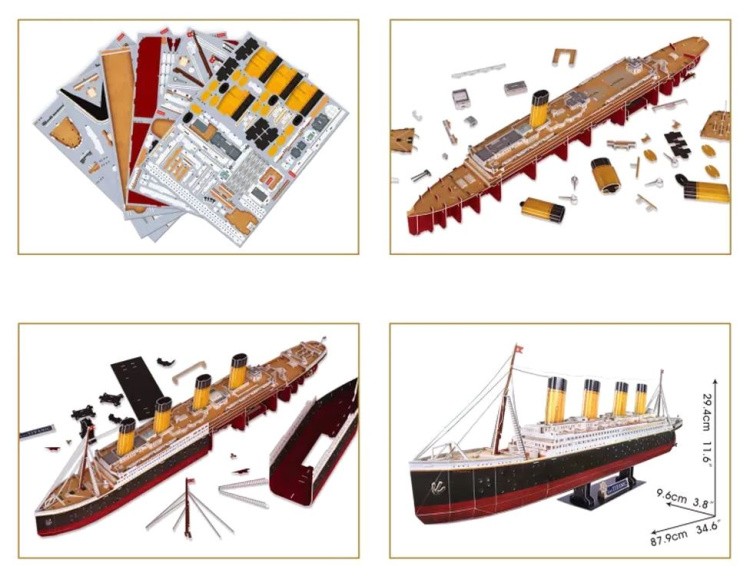 3D пазл CubicFun «Титаник» с LED-подсветкой — картинка 4