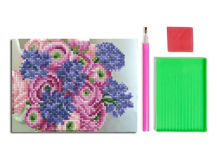 Алмазная вышивка-открытка «Цветочная композиция» — картинка 2