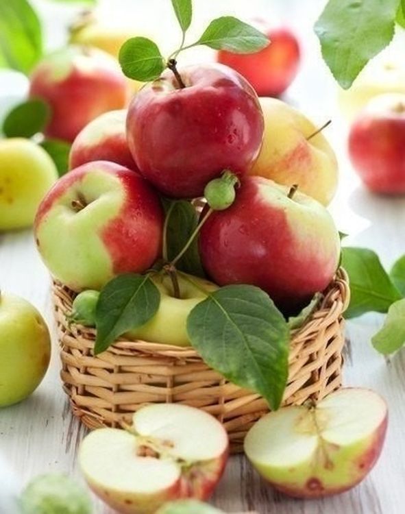 Картина по номерам «Корзина яблок»